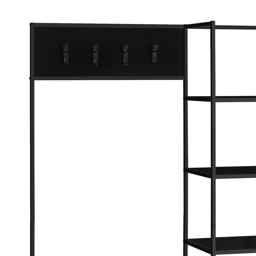 Monarch Specialties Hall Tree and Bench in Black Nebraska Furniture Mart