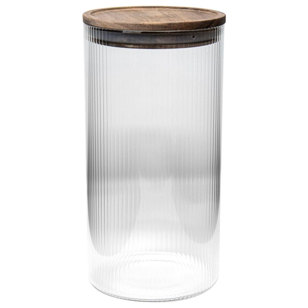 Housewares International 47 Oz Vertical Ribbed Jar in Clear, , large