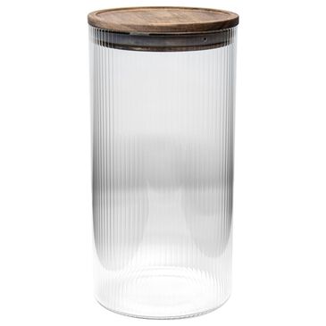 Housewares International 47 Oz Vertical Ribbed Jar in Clear, , large