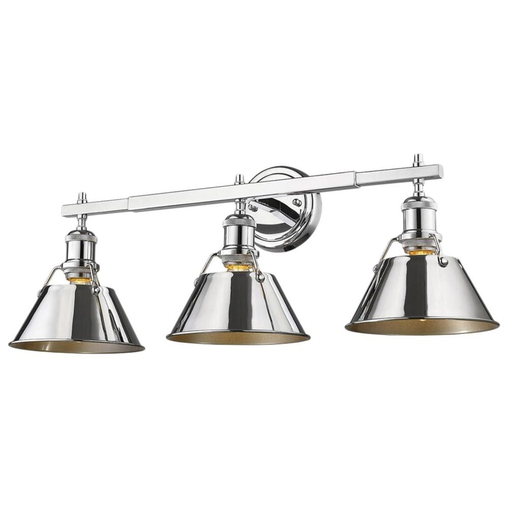 Golden Lighting Orwell CH 3-Light Bath Vanity in Chrome with Chrome Shade, , large