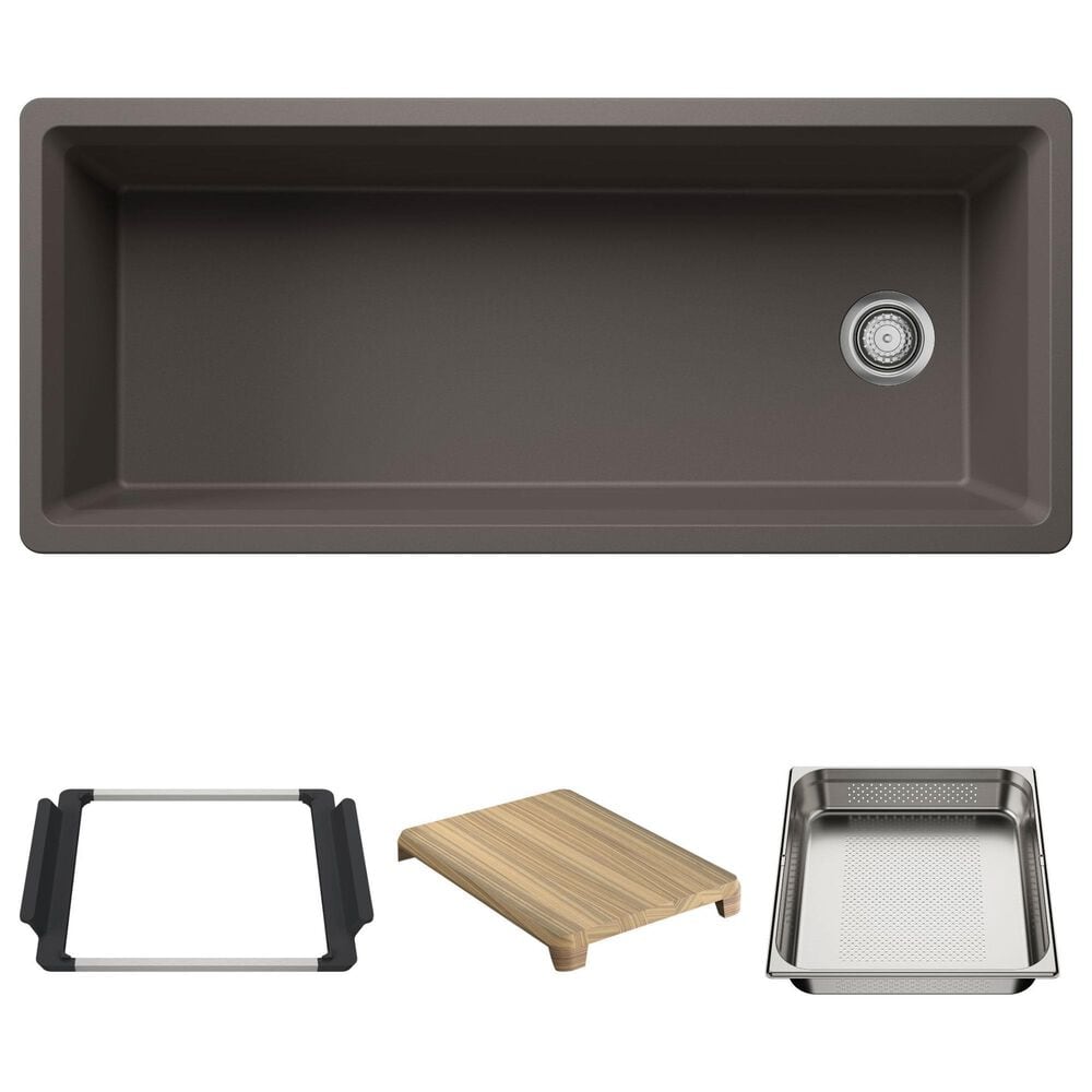 Blanco Inteos 45" Undermount Single Bowl Kitchen Sink in Volcano Gray, , large