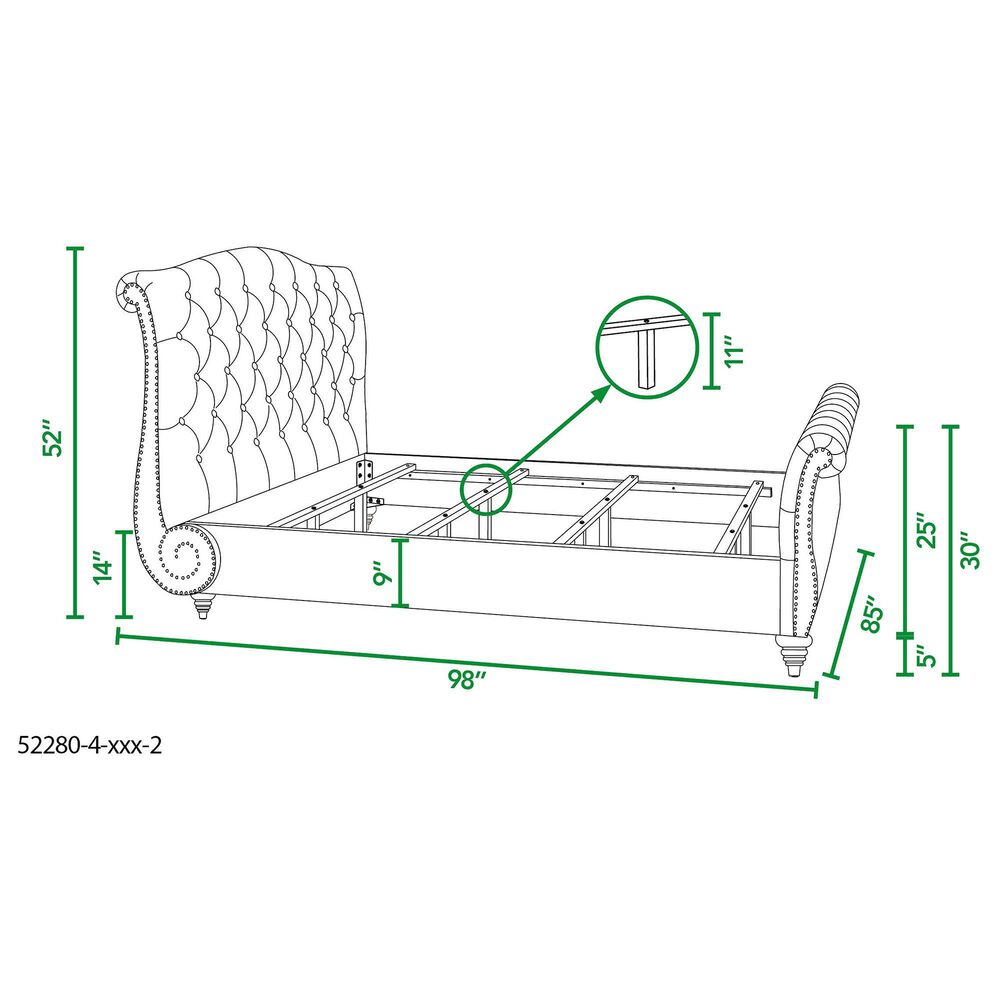 Jennifer Taylor Home Nautlius King Bed in Antique White NFM