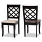 Baxton Studio Verner Side Chair with Sand Cushion in Dark Brown (Set of 2), , large
