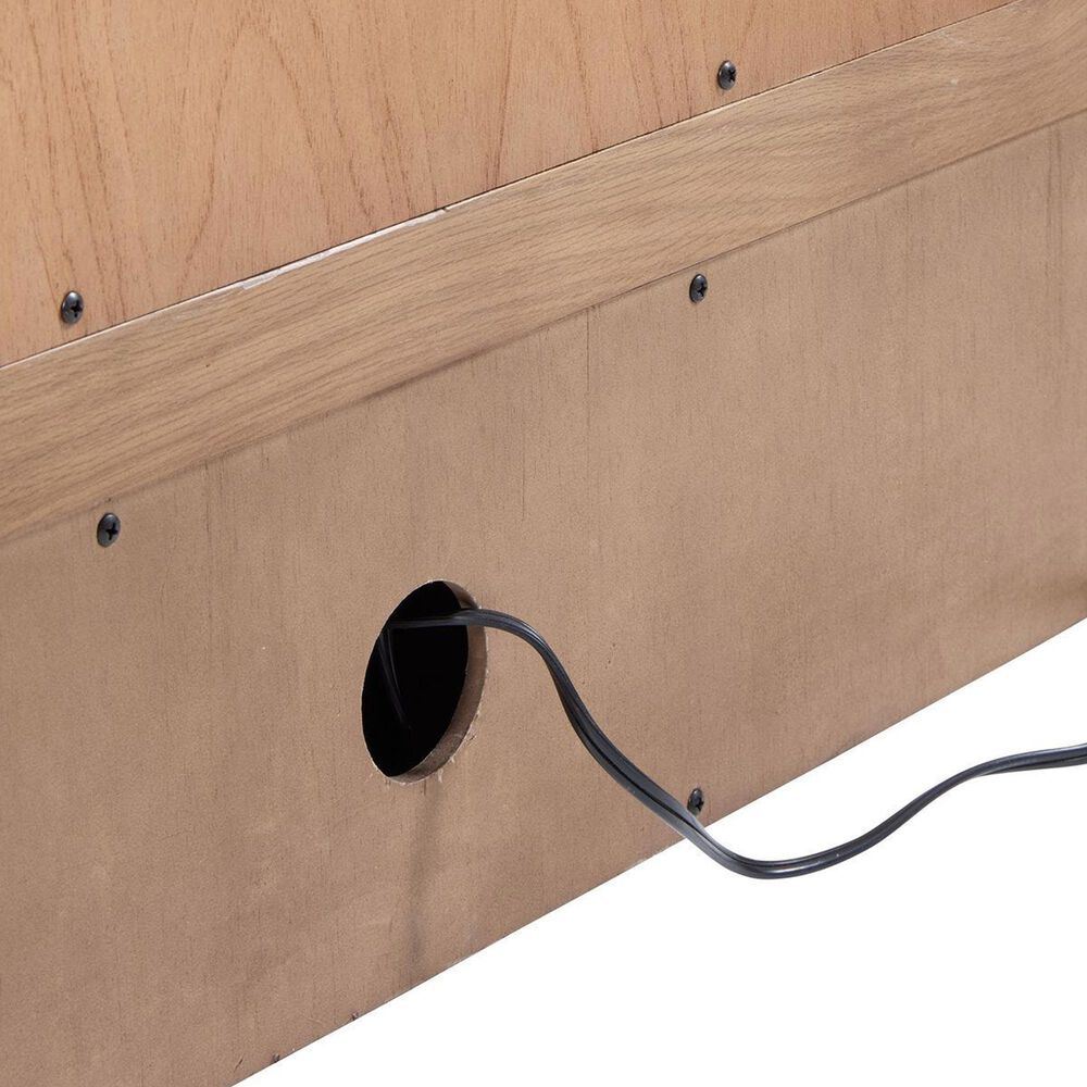 Uttermost Forest Rings 3-Door Cabinet with Light in Warm Wood, , large