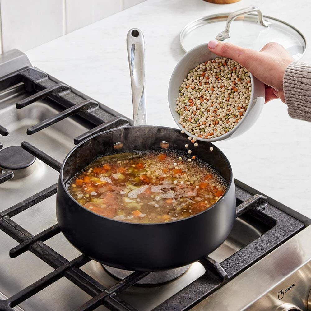 All-Clad HA1 Expert 2.5-Quart Nonstick Sauce Pan with Lid in Black, , large