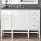 James Martin Vanities Addison 48" Single Bathroom Vanity in Glossy White with 3 cm Parisien Bleu Quartz Top and Rectangular Sink, , large