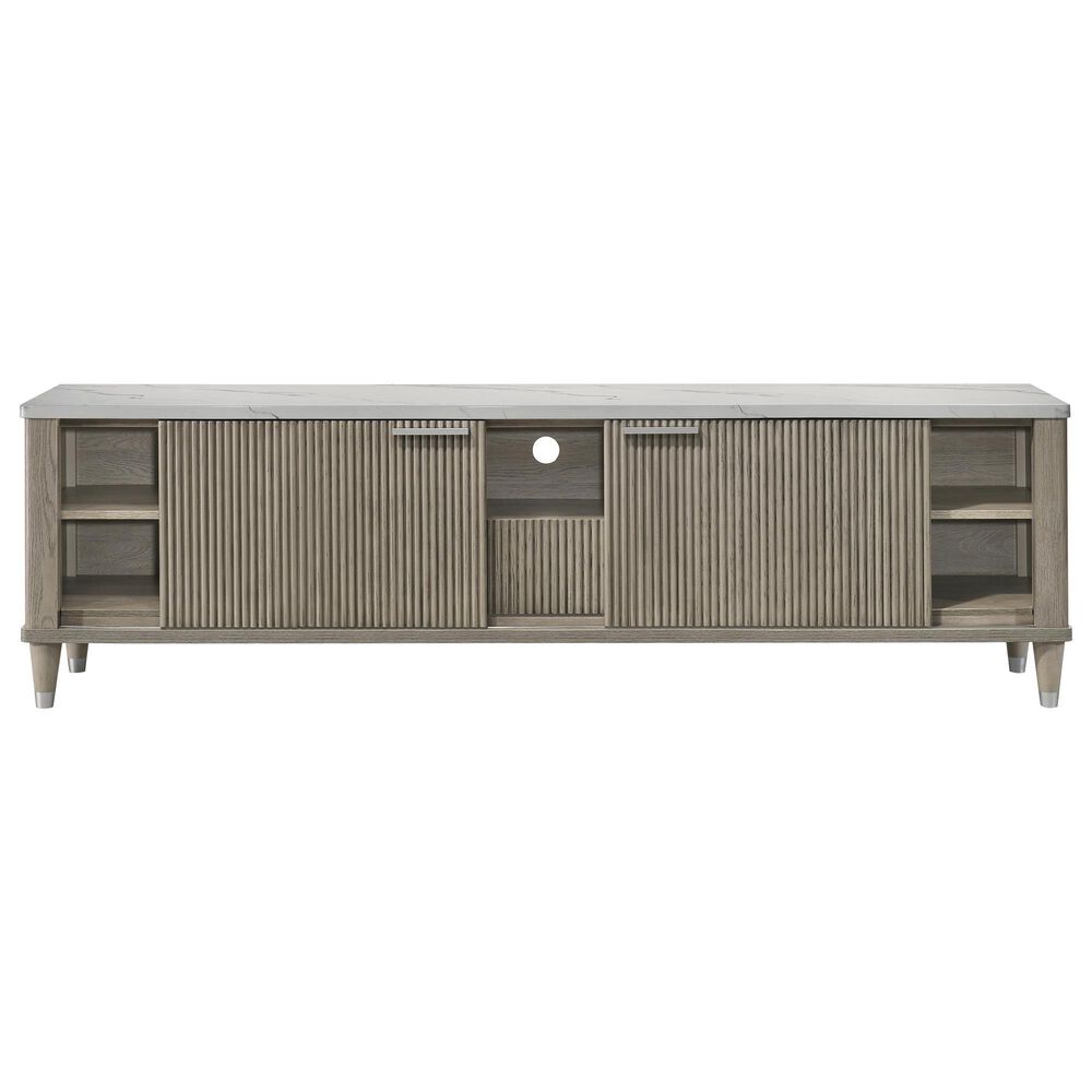 Crown Mark Britany 79" TV Stand in Driftwood, , large
