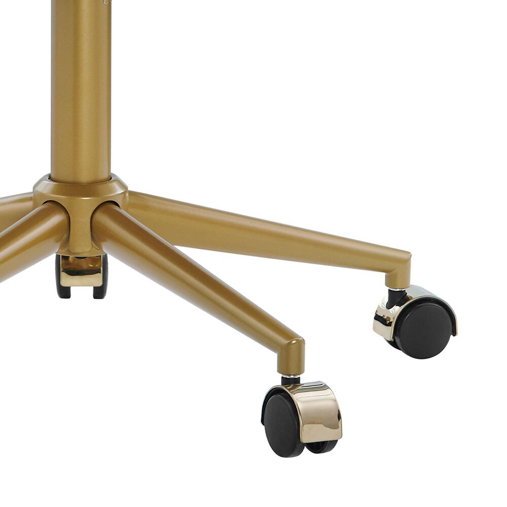 Linon Home Decor Adalynn Swivel Desk Chair with Gray Cushion in Gold, , large