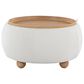 Lumisource Tray Storage Pouf with Leg in White, , large