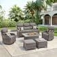 Sunwell Garden Patio Ottoman in Gray (Set of 2), , large