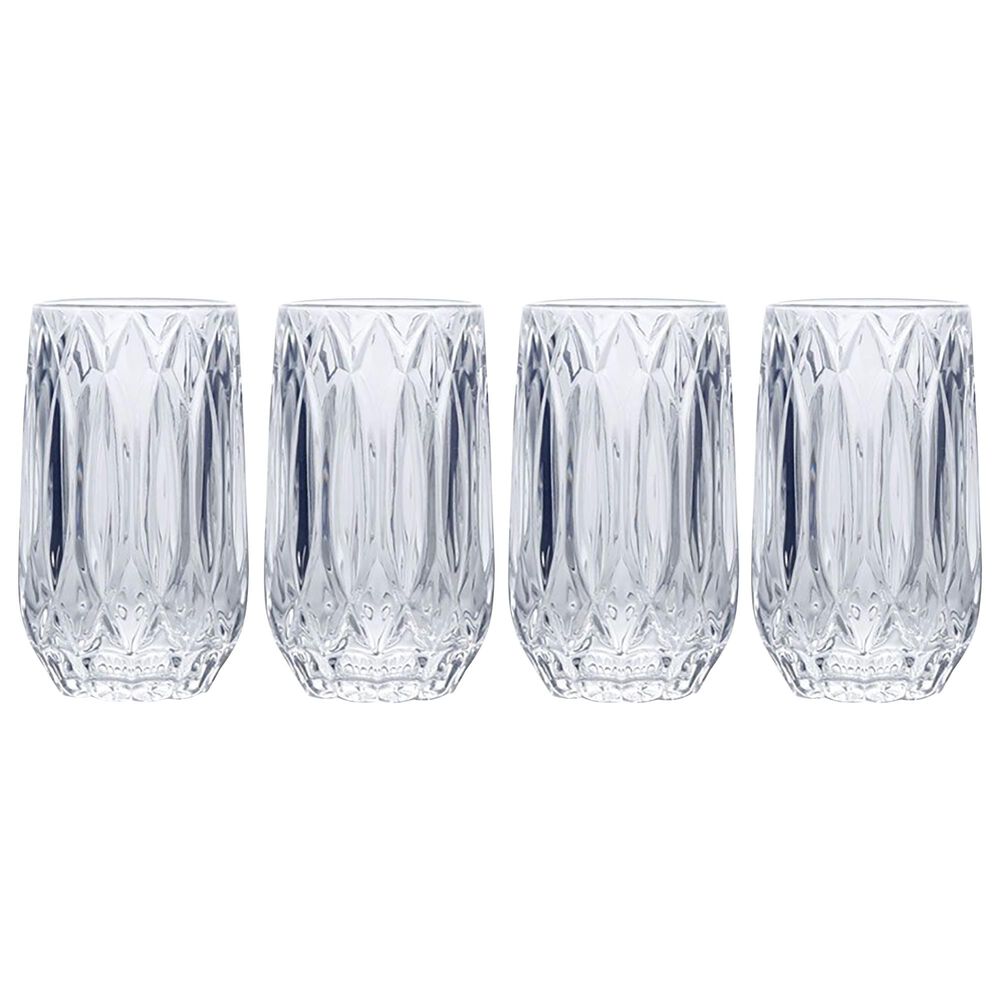 Lifetime Brands Mikasa Saxon 13 Oz Highball Glasses in Clear - Set of 4, , large