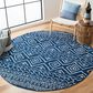 Safavieh Tulum Traditional  6"7" Round Navy and Ivory Area Rug, , large