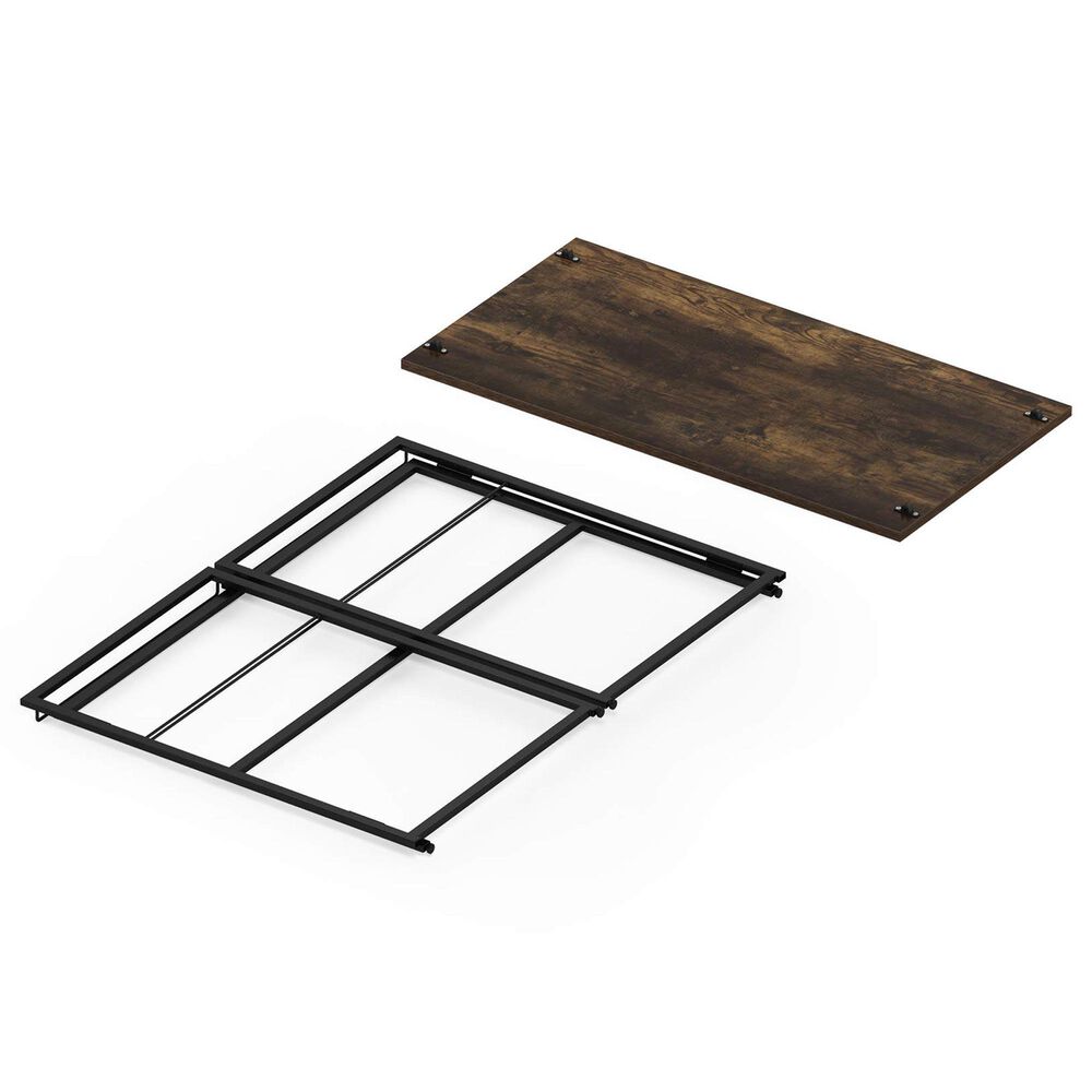 HOMLUX Riau 39" Folding Computer Desk in Rustic Oak and Black, , large
