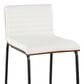 Lumisource Mason Mara Counter Stool with White Cushion in Black and Walnut (Set of 2), , large