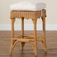 Baxton Studio Muy Scallop Rattan Counter Stool in Honey, , large