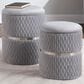 Lumisource Cinch 2-Piece Nesting Ottoman Set in Silver, , large