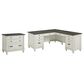 Wycliff Bay Hartford 3-Piece L-Shaped Desk with Lateral File Set in Antique White and Gray, , large
