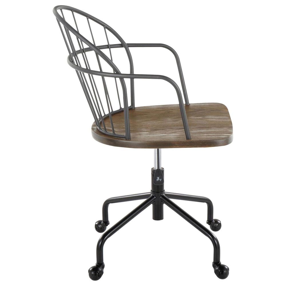 Lumisource Riley Office Chair in Black and Dark Walnut, , large