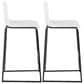 Lumisource Mara Barstool with White Cushion in Black (Set of 2), , large