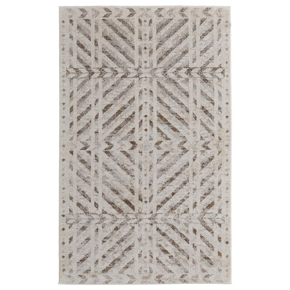 Feizy Vancouver 39NQF 9" x 12" Beige and Brown Area Rug, , large