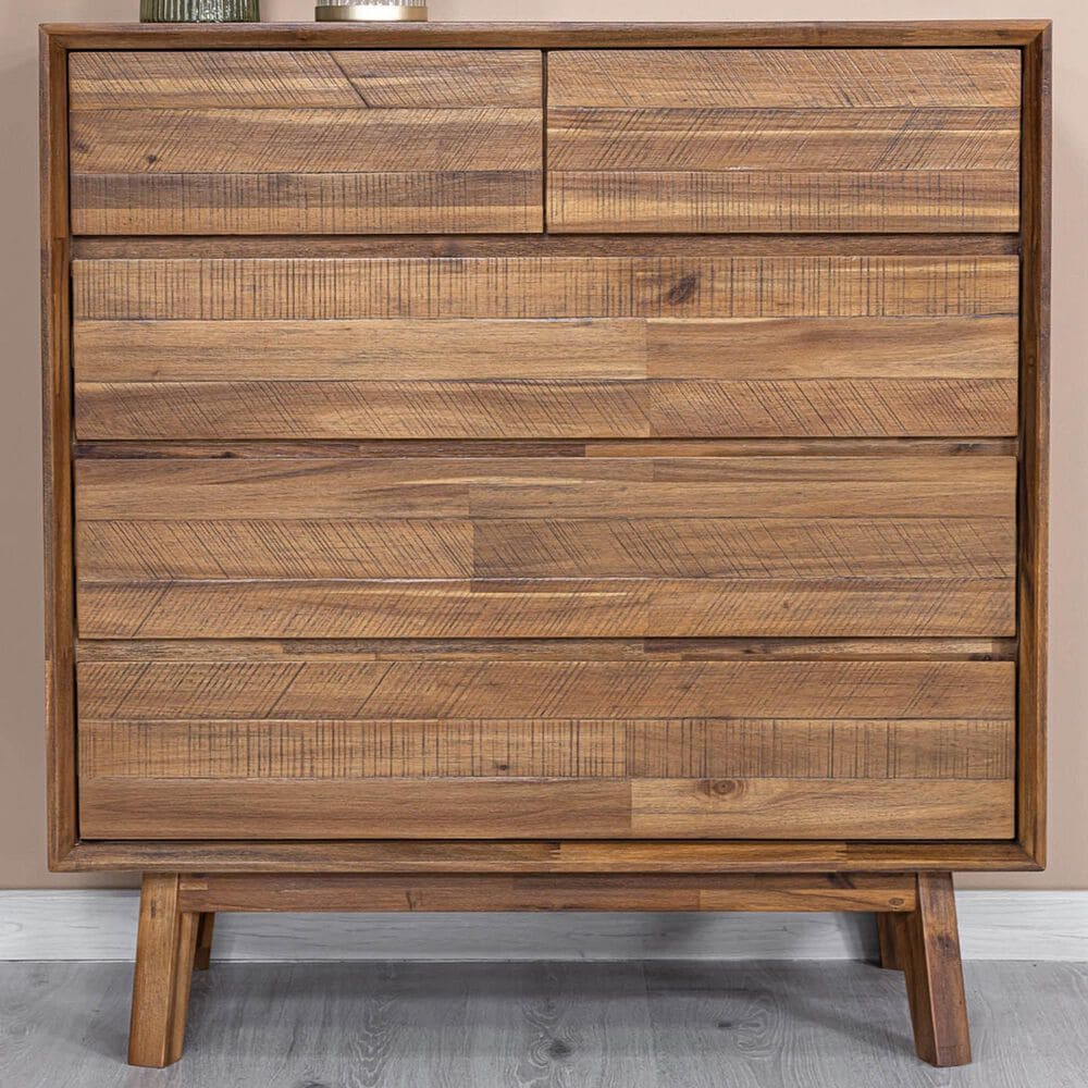 LH Imports Gia 5-Drawer Chest in Warm Pecan, , large