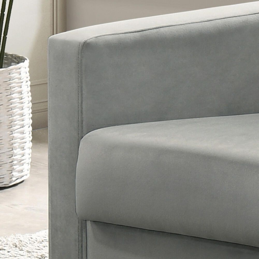 HOMLUX Tufted Back Accent Arm Chair in Light Gray, , large