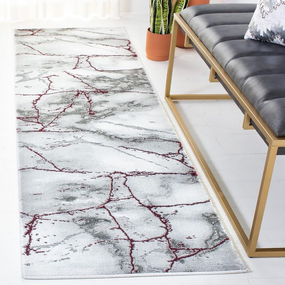 Safavieh Craft 2&#39;3&quot; x 6&#39; Grey and Wine Runner, , large