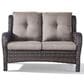 Sunwell Garden Patio Loveseat with Brown Frame in Gray, , large