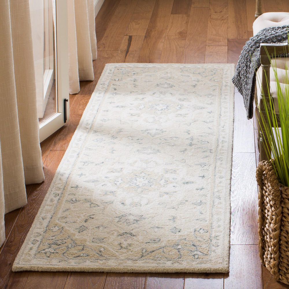 Safavieh Micro-Loop Oriental 2&#39;3&quot; x 15&#39; Beige and Ivory Runner, , large