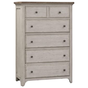 Belle Furnishings Farmhouse Reimagined 5-Drawer Chest in White, , large