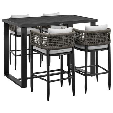 Blue River Felicia 5-Piece Patio Bar Set in Black, , large