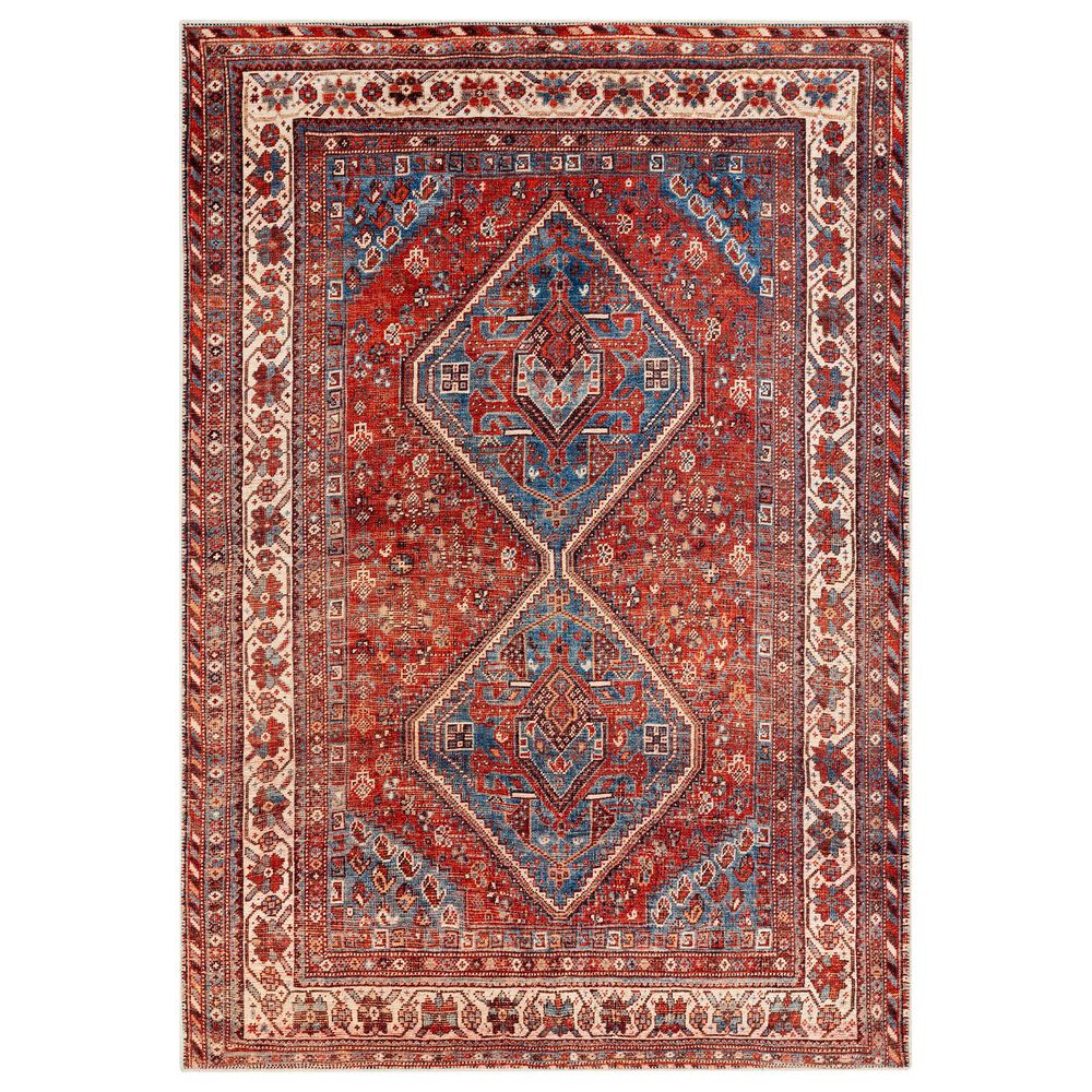 Surya Amelie 2"7" x 7"10" Blue, Orange, Saffron, Brown and Beige Runner, , large