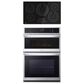 LG 2-Piece Kitchen Package with 6.4 Cu. Ft. Wall Oven and 36" Electric Cooktop in Print Proof Stainless Steel and Black, , large