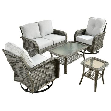 HOMLUX 6-Piece Patio Conversation Set in Gray, , large