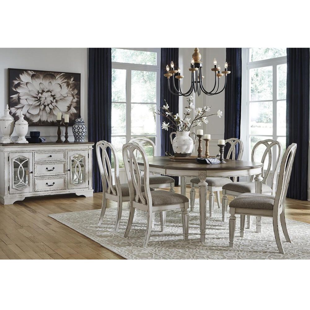 Signature Design by Ashley Realyn Dining Room Server in Chipped White
