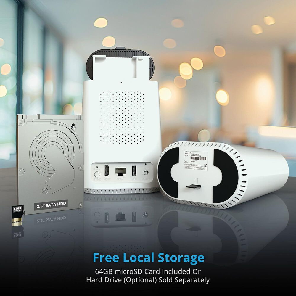 Night Owl Expandable Wi-Fi Security Hub with 3 Wire Free 2K Deterrence Cameras in White, , large