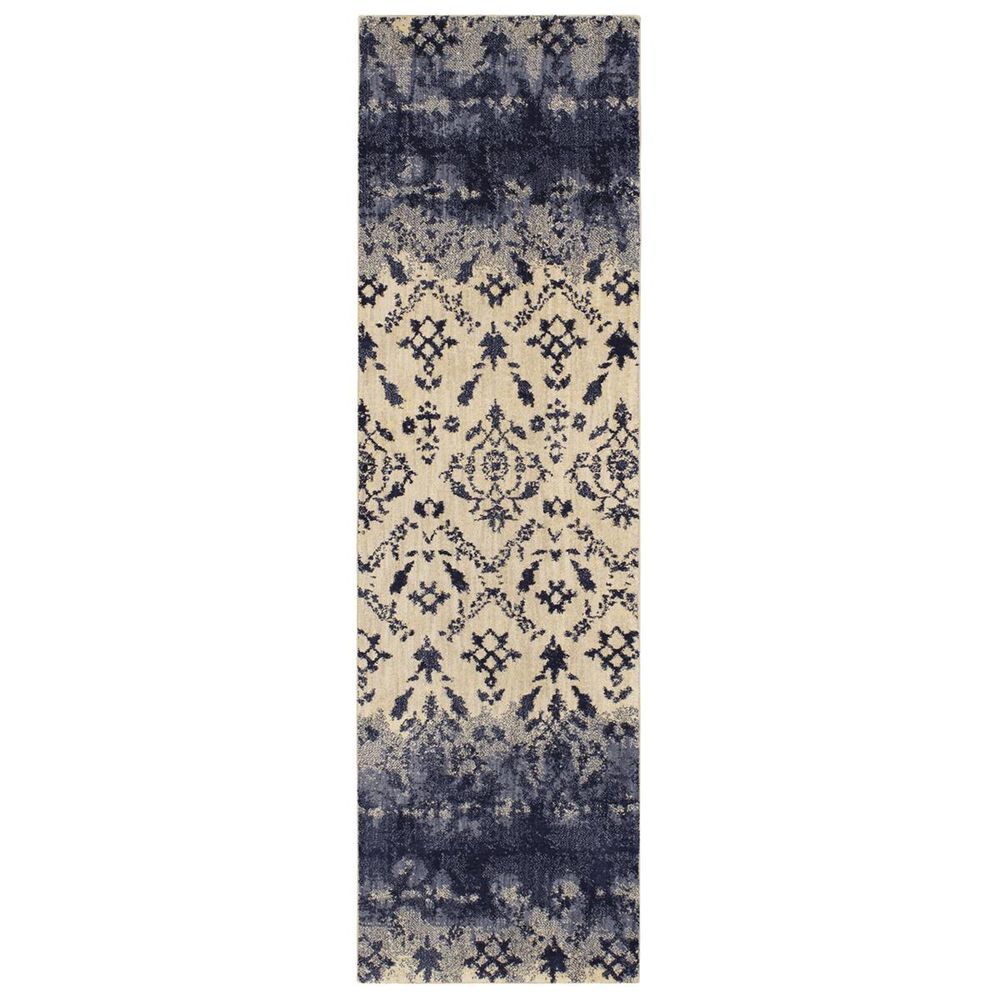 Patina Vie Cosmopolitan Netherlands 91222-50134 2"4" x 7"10" Indigo Runner, , large