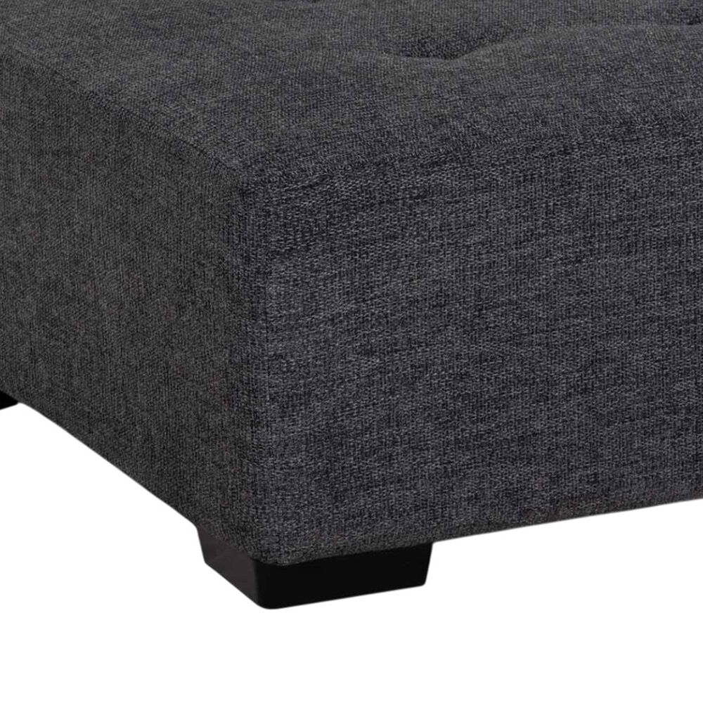 Moore Furniture Collins Square Ottoman with Button Tufts in Mandy Slate, , large