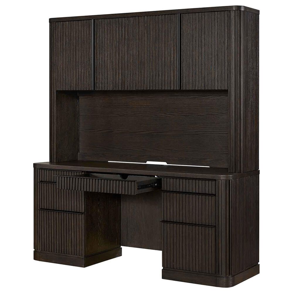 Wycliff Bay Tulane Office Credenza with Hutch in Dark Chocolate, , large