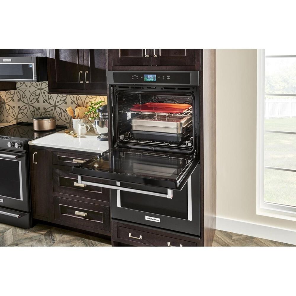 KitchenAid 30&quot; Double Wall Oven in Black Stainless Steel, , large