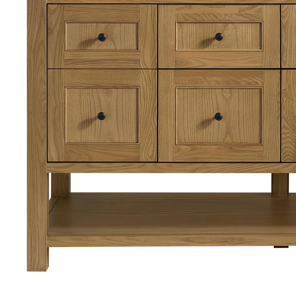 James Martin Vanities Breckenridge 60&quot; Double Bathroom Vanity in Light Natural Oak with 3 cm Ethereal Noctis Quartz Top and Rectangular Sinks, , large