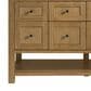 James Martin Vanities Breckenridge 60" Double Bathroom Vanity in Light Natural Oak with 3 cm Ethereal Noctis Quartz Top and Rectangular Sinks, , large