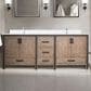 Lexora Home Ziva 84" Double Bathroom Vanity in Rustic Barnwood with 2 cm White Quartz Top and Rectangular Sinks, , large