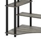 HOMLUX Multipurpose Corner Desk with Storage Shelves in French Oak Grey and Black, , large