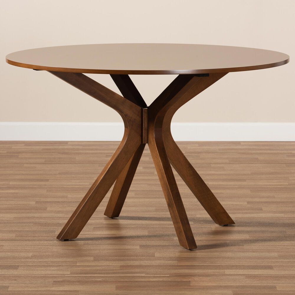 Baxton Studio Kenji 45" Dining Table in Walnut Brown - Table Only, , large