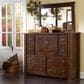 Tiddal Home Trestlewood 4-Piece King Poster Bedroom Set in Mesquite Pine, , large