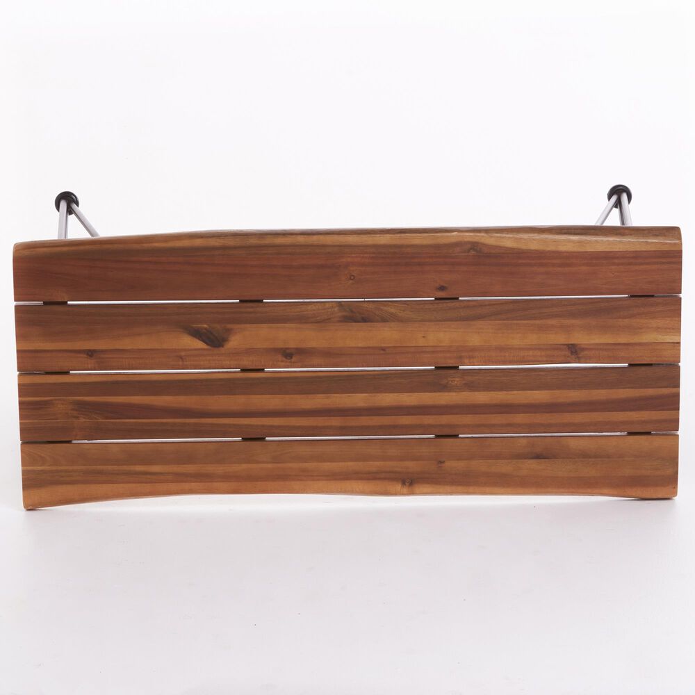 Hearth and Haven Zion Outdoor Modern Rectangular Coffee Table with Metal Hairpin Legs in Teak, , large