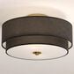 Vaxcel Burnaby 4-Light Semi-Flush Mount with Black Linen Shade in Matte Brass, , large