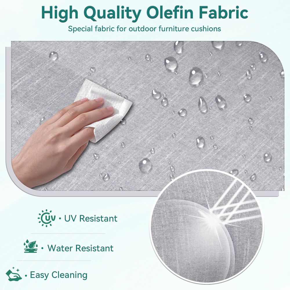 Sunwell Garden 4" Thick Outdoor Cushion Set in Light Grey (Set of 2), , large