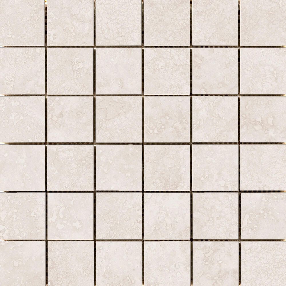 Emser Costa White 2" x 2" Square on 12" x 12" Ceramic Mosaic Sheet, , large